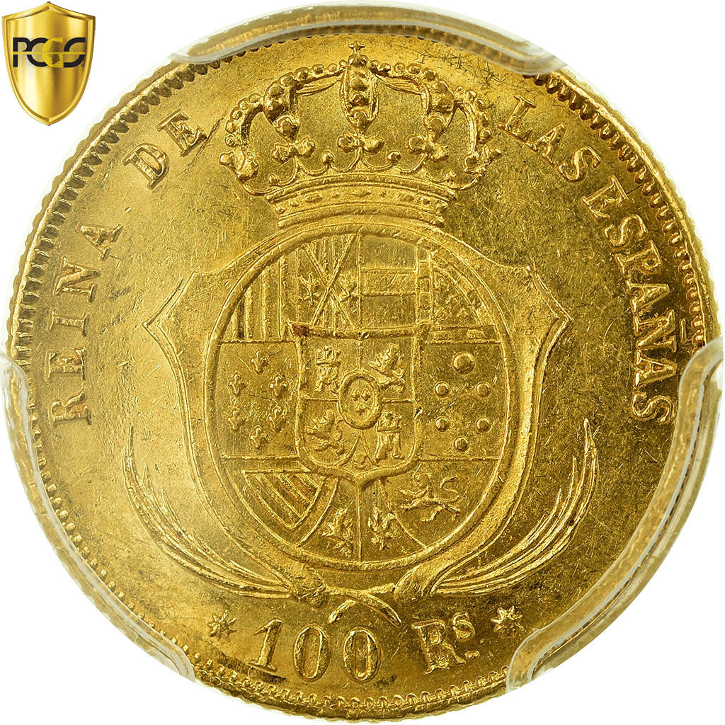 Monnaie, Espagne, Isabel II, 100 Reales, 1854, Barcelone, PCGS, AU55, SUP, Or