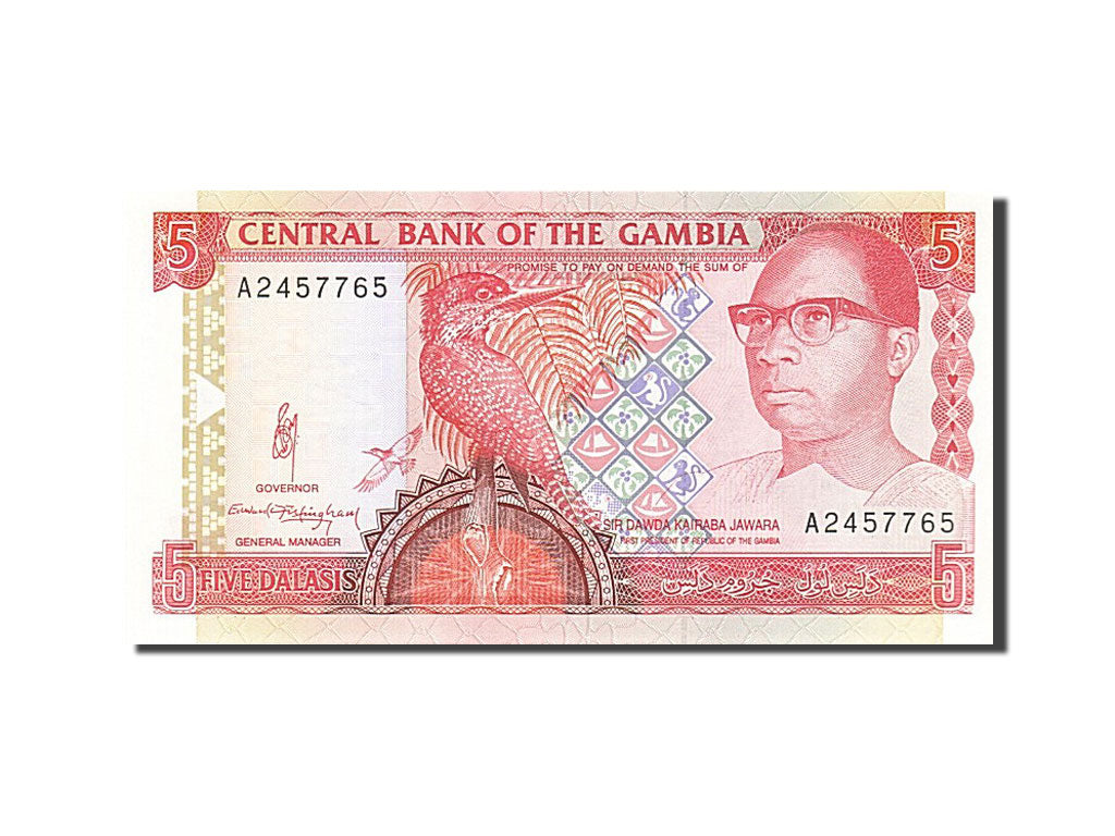 Gambia, 5 Dalasis, 1991, KM #12b, UNC(65-70), A2457765