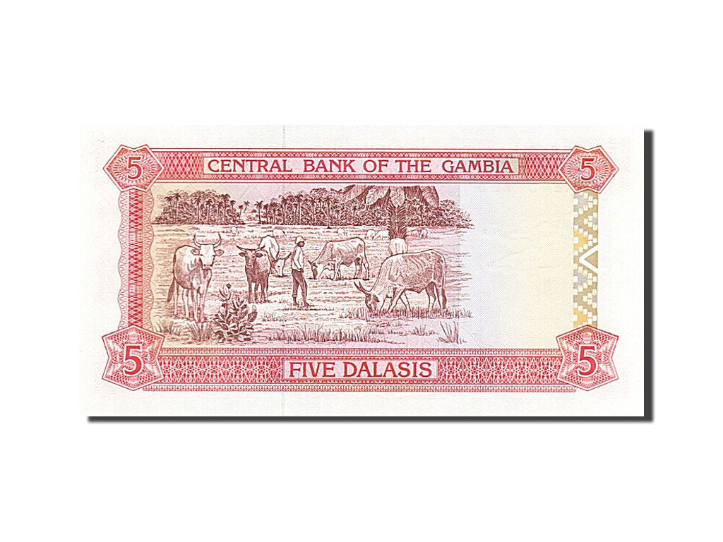 Gambia, 5 Dalasis, 1991, KM #12b, UNC(65-70), A2457765