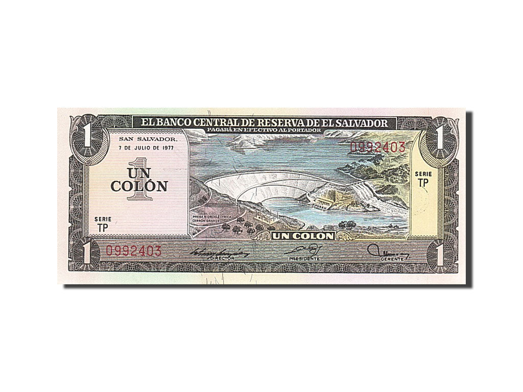 Banknote, El Salvador, 1 Colon, 1977, 1977-07-07, UNC(65-70)