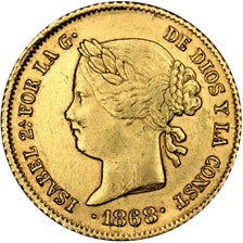 PHILIPPINES, 4 Pesos, 1868, KM #144, AU(50-53), Gold, 6.79