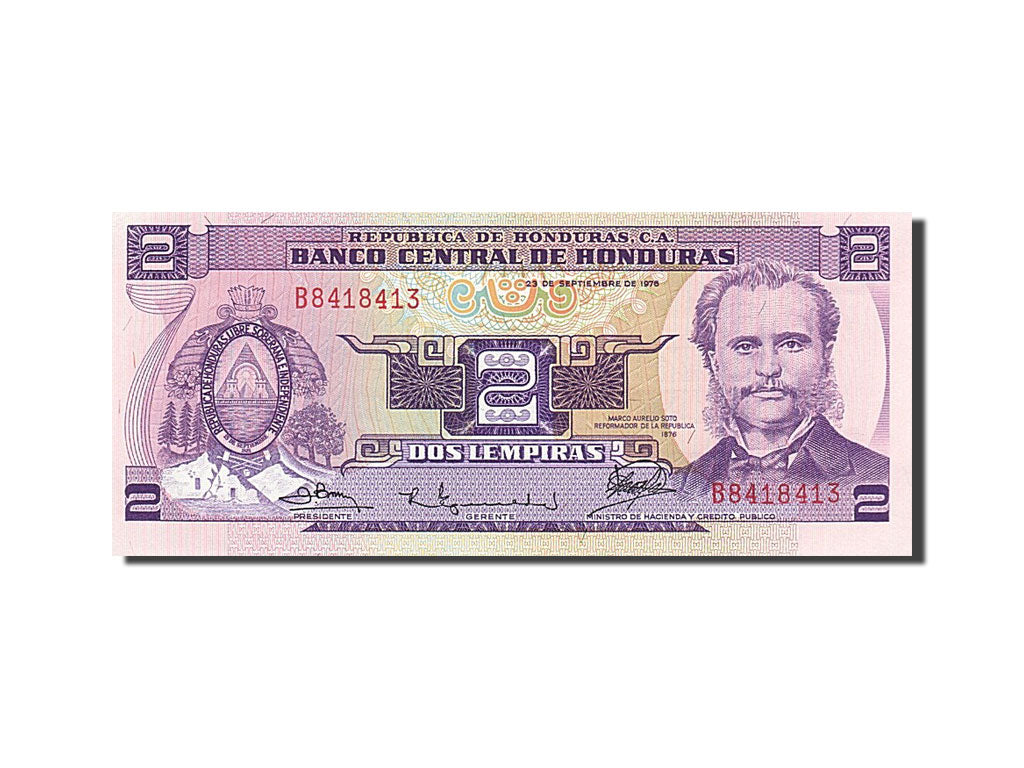 Billet, Honduras, 2 Lempiras, 1976, 1976-09-23, NEUF