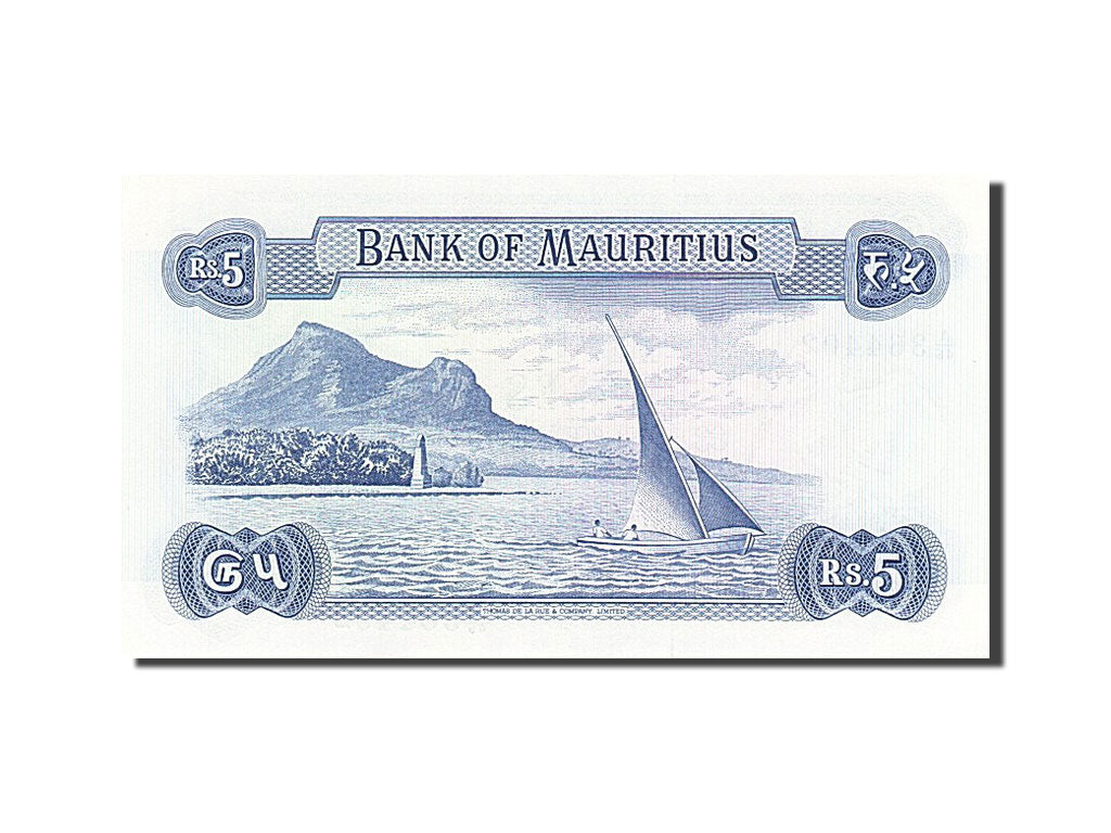 Mauritius, 5 Rupees, 1967, KM #30c, UNC(65-70), A/46 364402