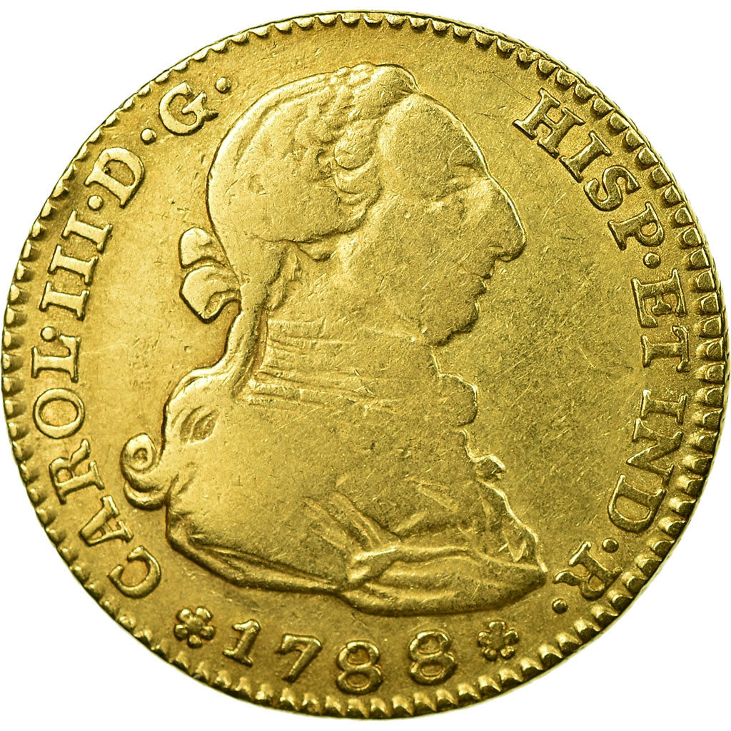 Coin, Spain, Charles III, 2 Escudos, 1788, Madrid, VF(30-35), Gold, KM:417.1a