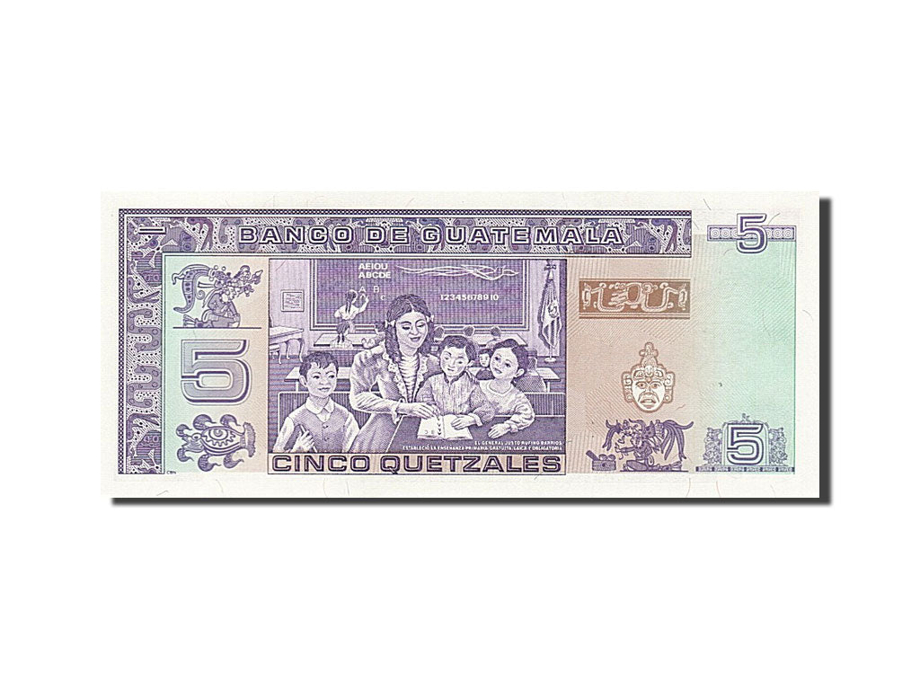 Guatemala, 5 Quetzales, 1990, KM #74a, 1990-01-03, UNC(65-70), D1264735B