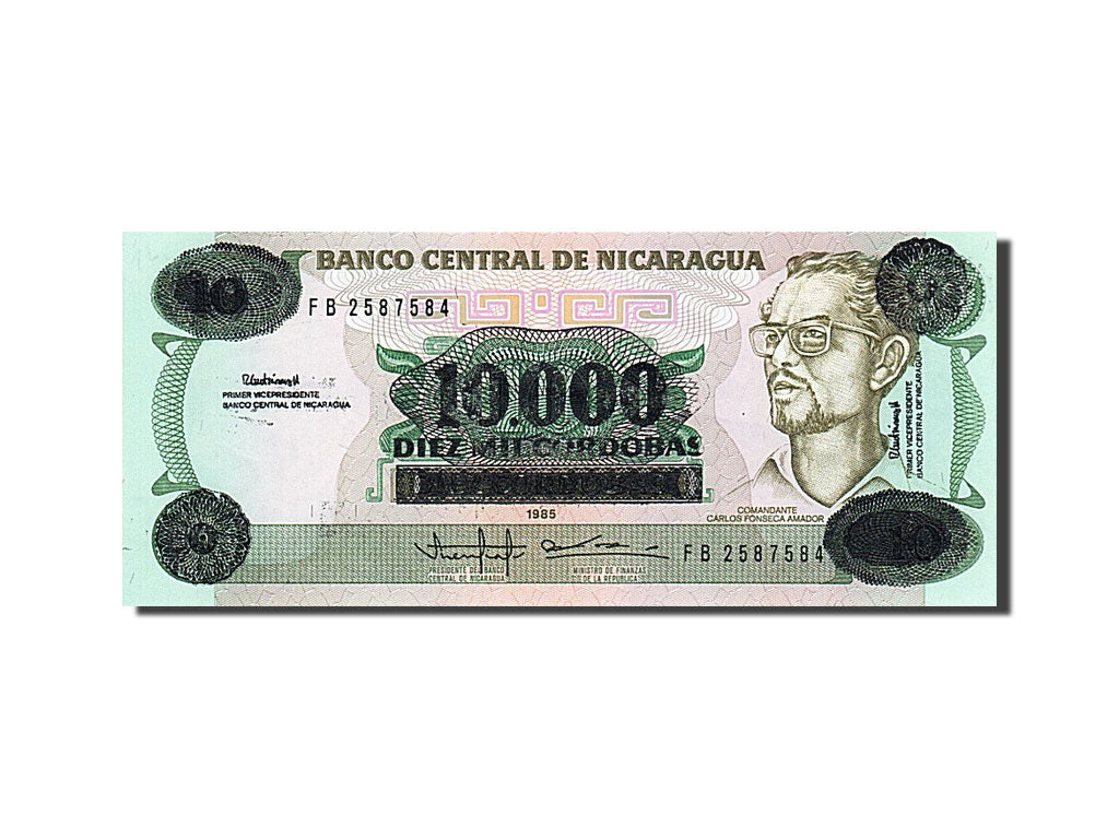 Billete, 10,000 Córdobas on 10 Córdobas, 1989, Nicaragua, UNC