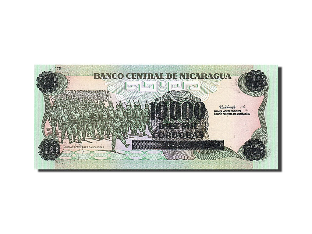Billete, 10,000 Córdobas on 10 Córdobas, 1989, Nicaragua, UNC