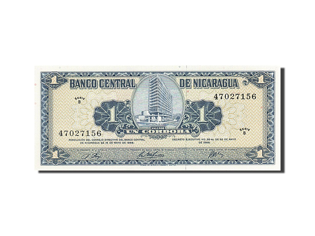 Banknote, Nicaragua, 1 Cordoba, 1968, UNC(65-70)