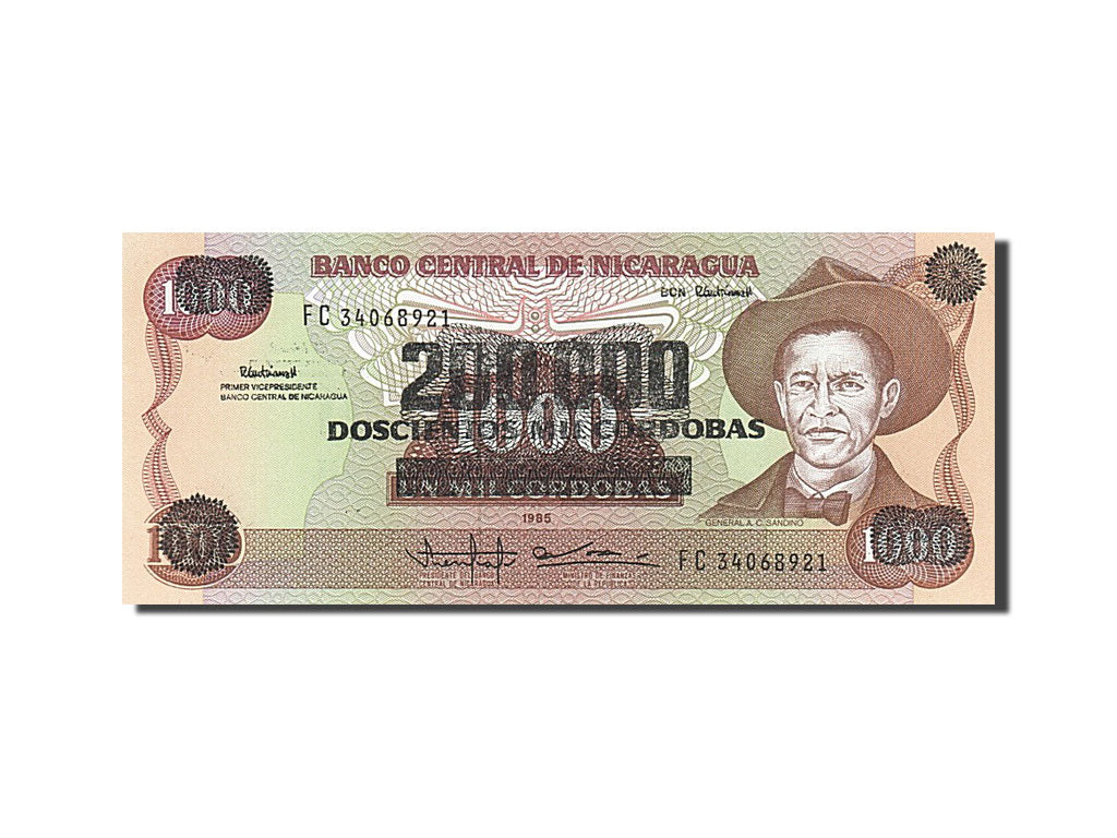 Banknote, Nicaragua, 200,000 Córdobas on 1000 Córdobas, 1985, UNC(65-70)