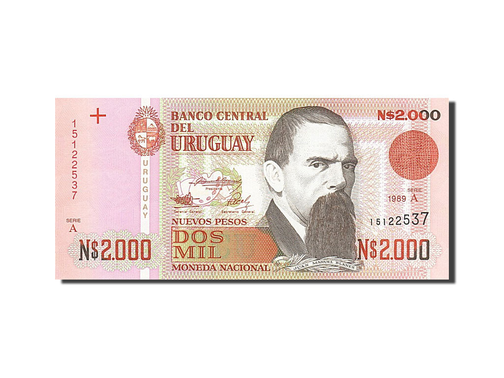 Billete, 2000 Nuevos Pesos, 1989, Uruguay, UNC