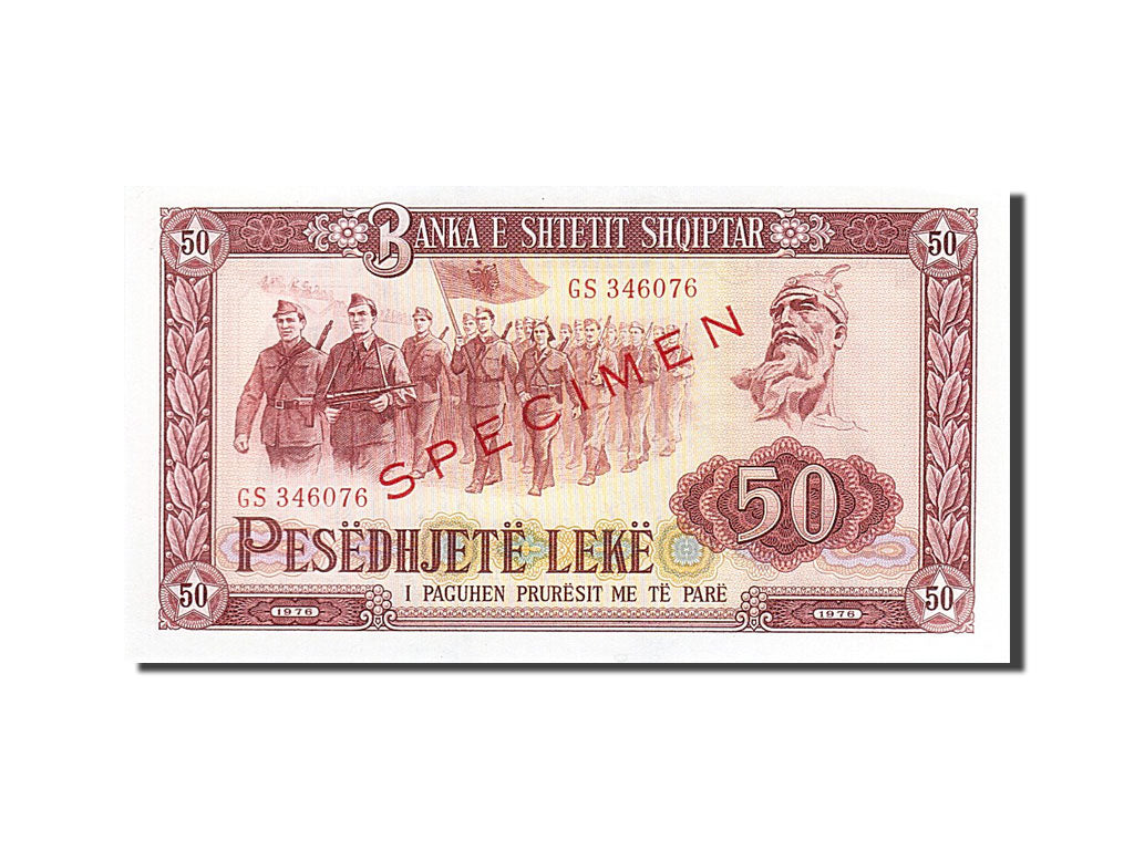 Albania, 50 Lekë, 1976, KM #45s1, UNC(65-70), GS 346076