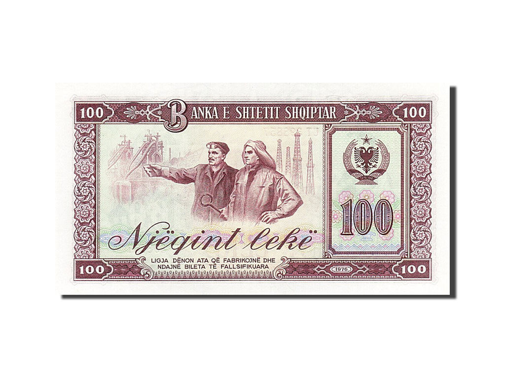 Albania, 100 Lekë, 1976, KM #46s2, UNC(65-70), UT 398857