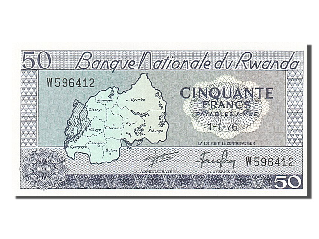 Banknote, Rwanda, 50 Francs, 1964, 1976-01-01, UNC(65-70)