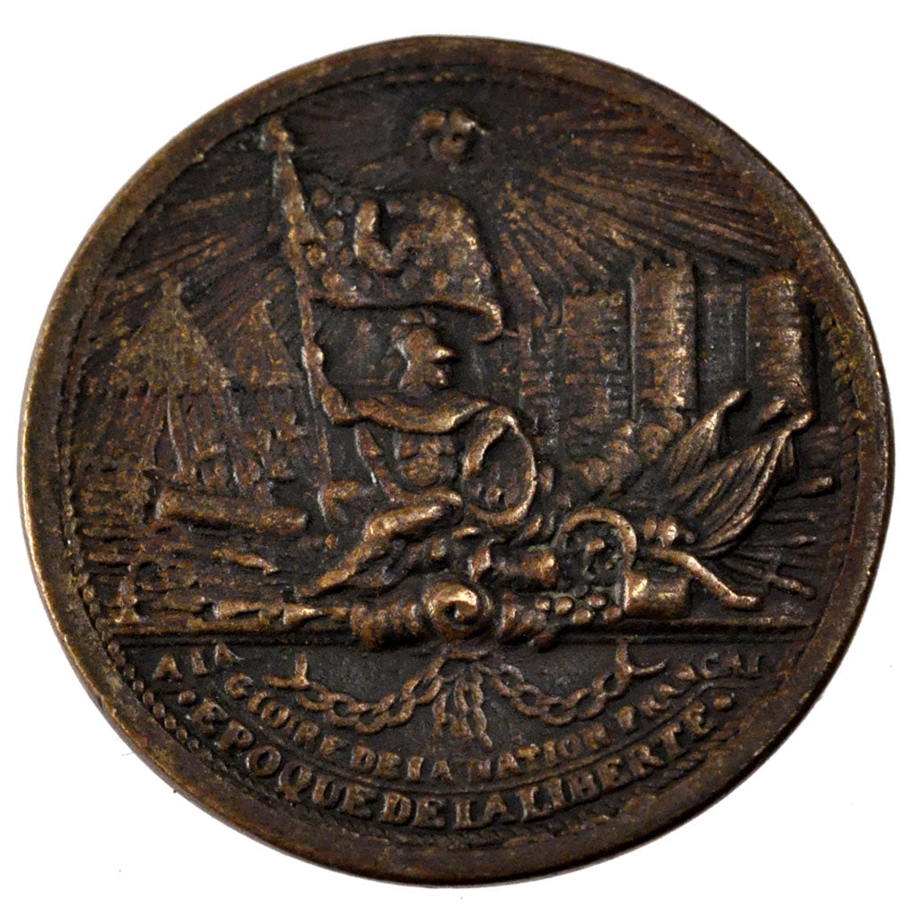 FRANCE, History, French Constitution, Medal, 1792, AU(50-53), Bronze, 20.61