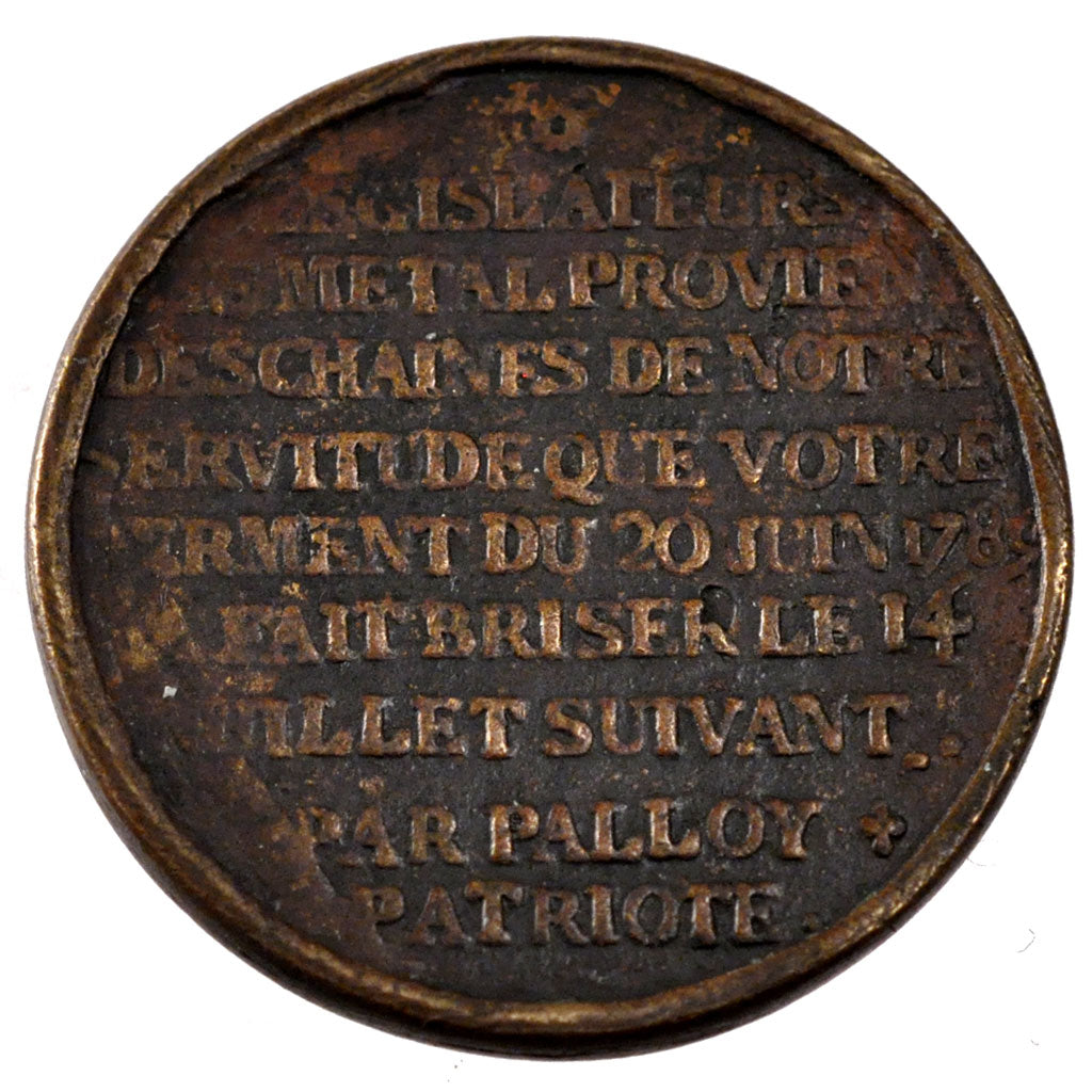 FRANCE, History, French Constitution, Medal, 1792, AU(50-53), Bronze, 20.61