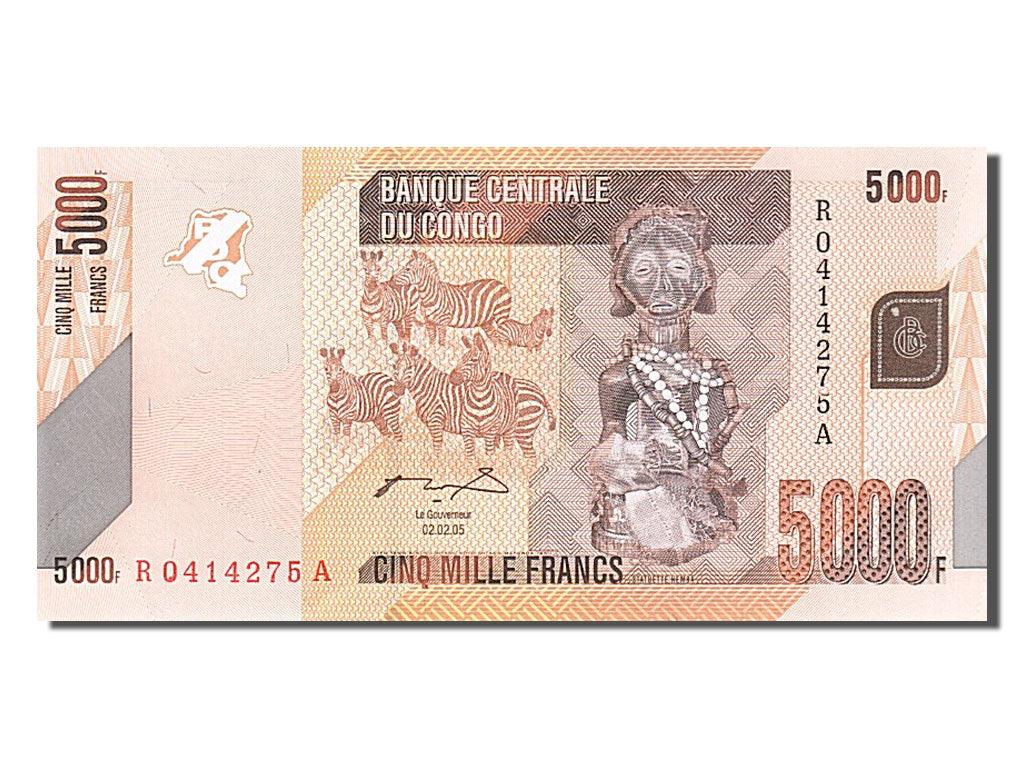 Congo Democratic Republic, 5000 Francs, 2005, 2005-02-02, UNC(65-70)