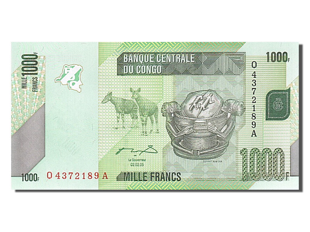 Congo Democratic Republic, 1000 Francs, 2005, 2005-02-02, UNC(65-70)