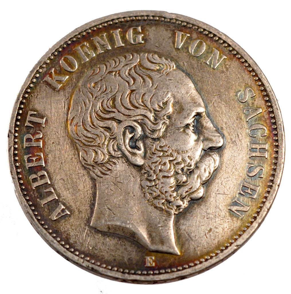 Coin, German States, SAXONY-ALBERTINE, Albert, 5 Mark, 1894, Muldenhütten