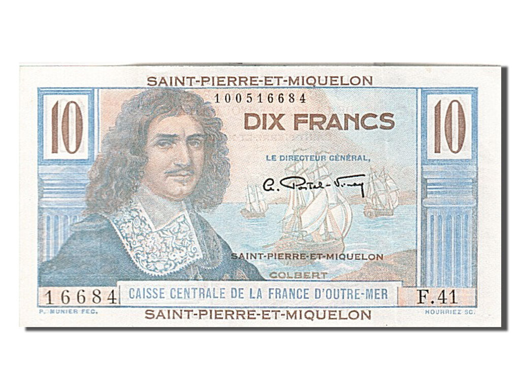 Saint Pierre et Miquelon, 10 Francs, type Colbert