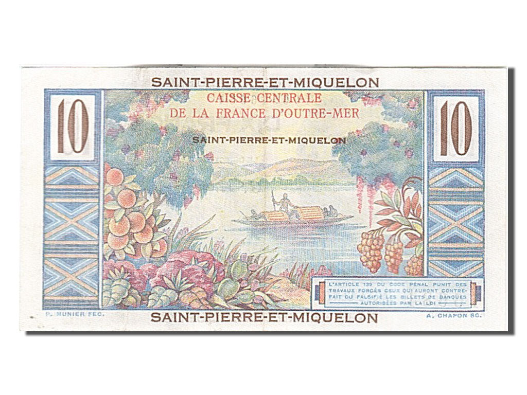Saint Pierre et Miquelon, 10 Francs, type Colbert