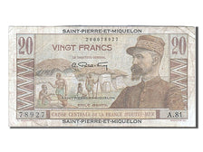 Saint Pierre and Miquelon, 20 Francs, 1950, KM #24, VF(20-25), 200078927