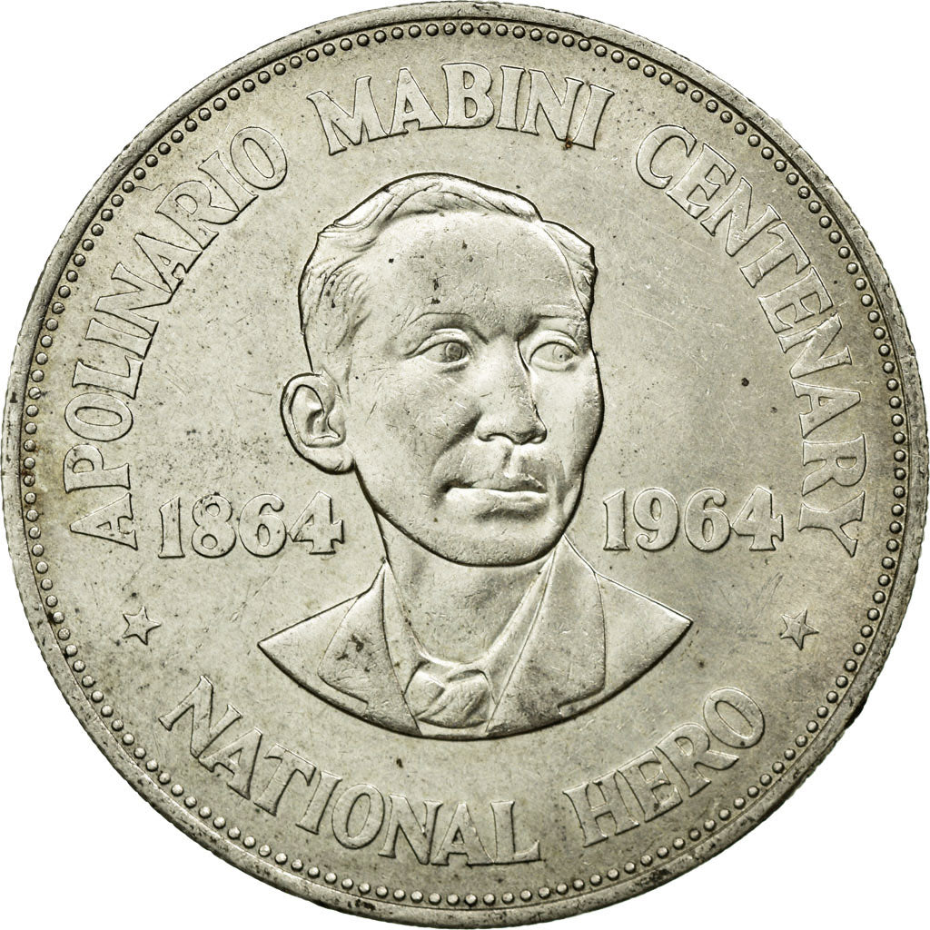 Moneta, Filippine, Peso, 1964, SPL-, Argento, KM:194