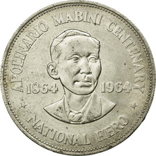 Moneda, Filipinas, Peso, 1964, EBC, Plata, KM:194