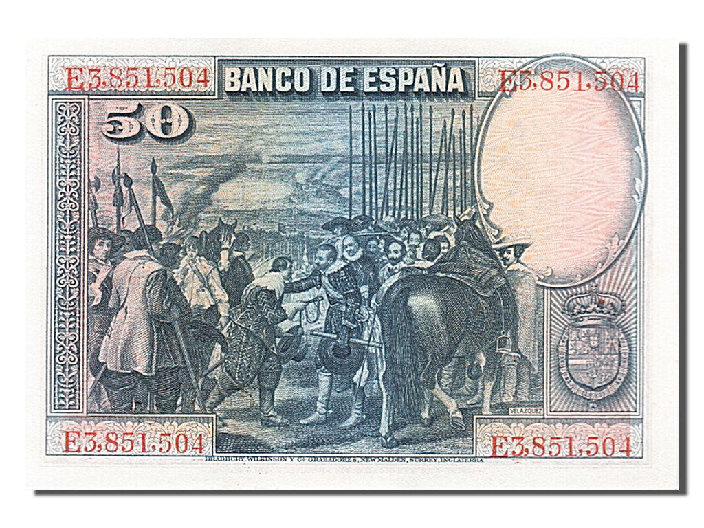 Banknote, Spain, 50 Pesetas, 1928, 1928-08-15, UNC(63)