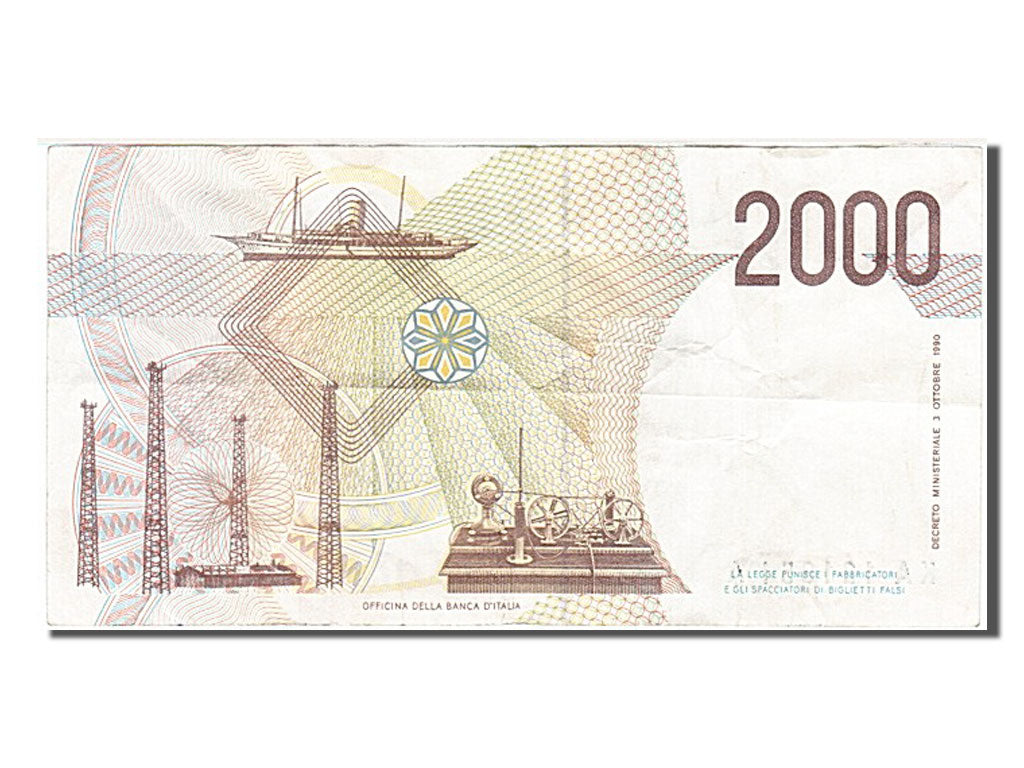 Banknote, Italy, 2000 Lire, 1990, AU(50-53)