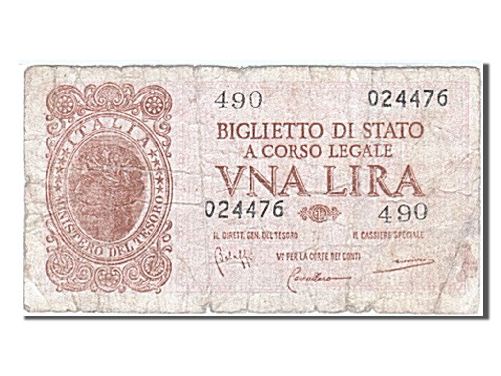 Italie, 1 Lira, type 1944