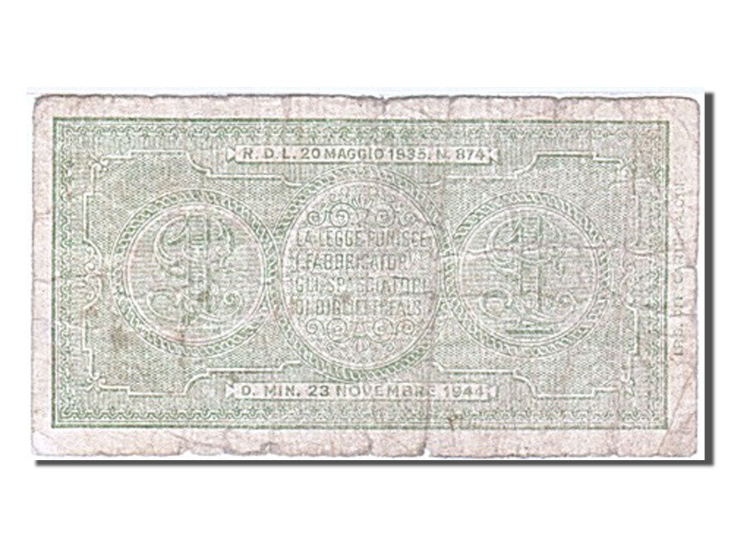 Italie, 1 Lira, type 1944