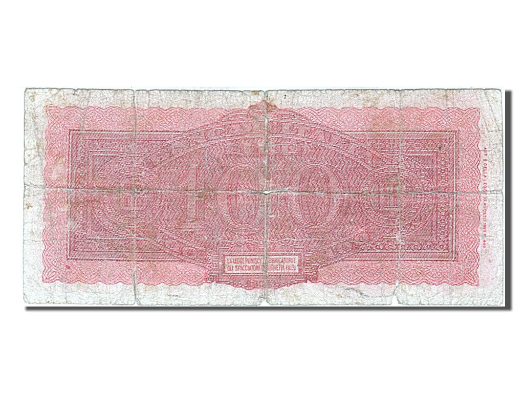 Italy, 100 Lire, 1944, KM #75a, 1944-12-10, VG(8-10), W9 060218