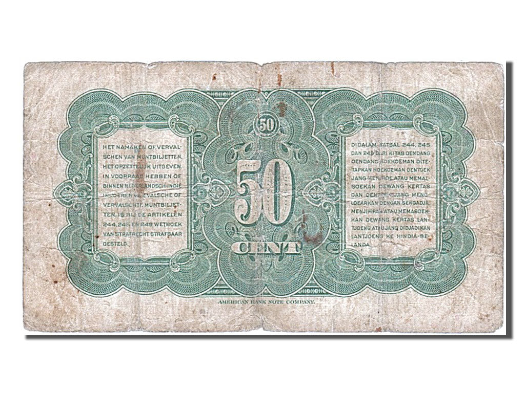 Banknote, Netherlands Indies, 50 Cents, 1943, 1943-03-02, VG(8-10)