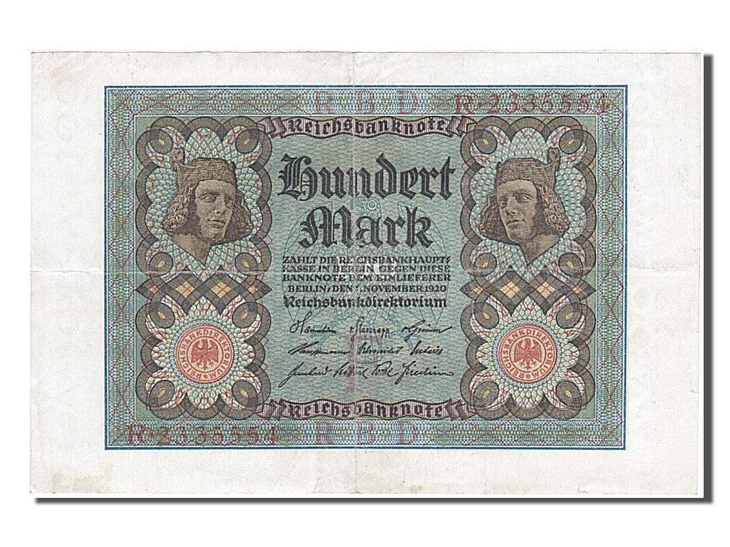Banknote, Germany, 100 Mark, 1920, 1920-11-01, AU(50-53)