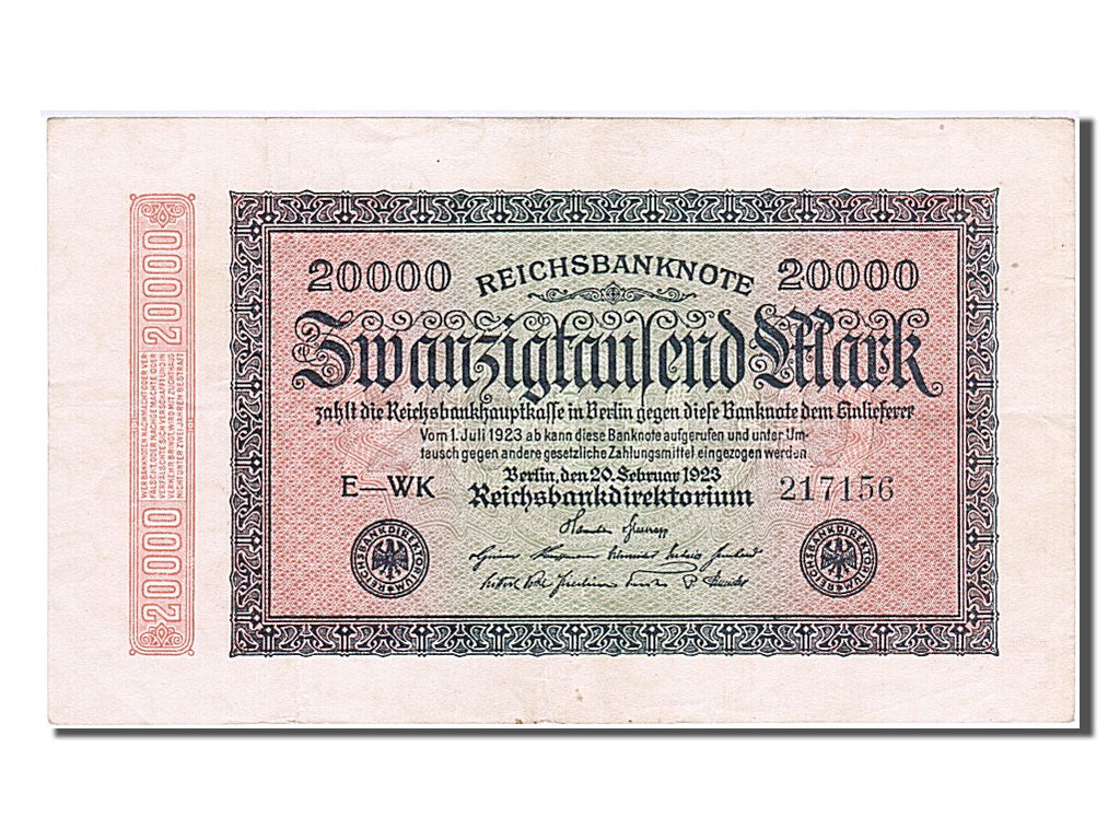Banknote, Germany, 20,000 Mark, 1923, 1923-02-20, AU(50-53)