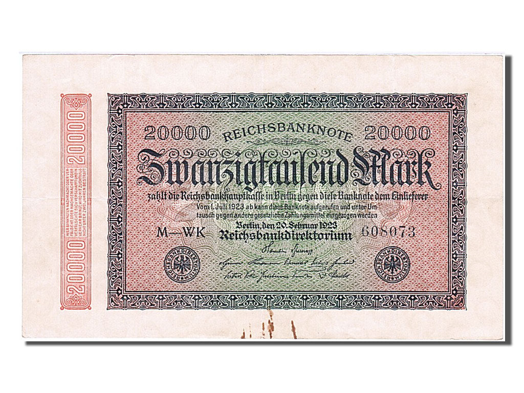 Banknote, Germany, 20,000 Mark, 1923, 1923-02-20, AU(55-58)