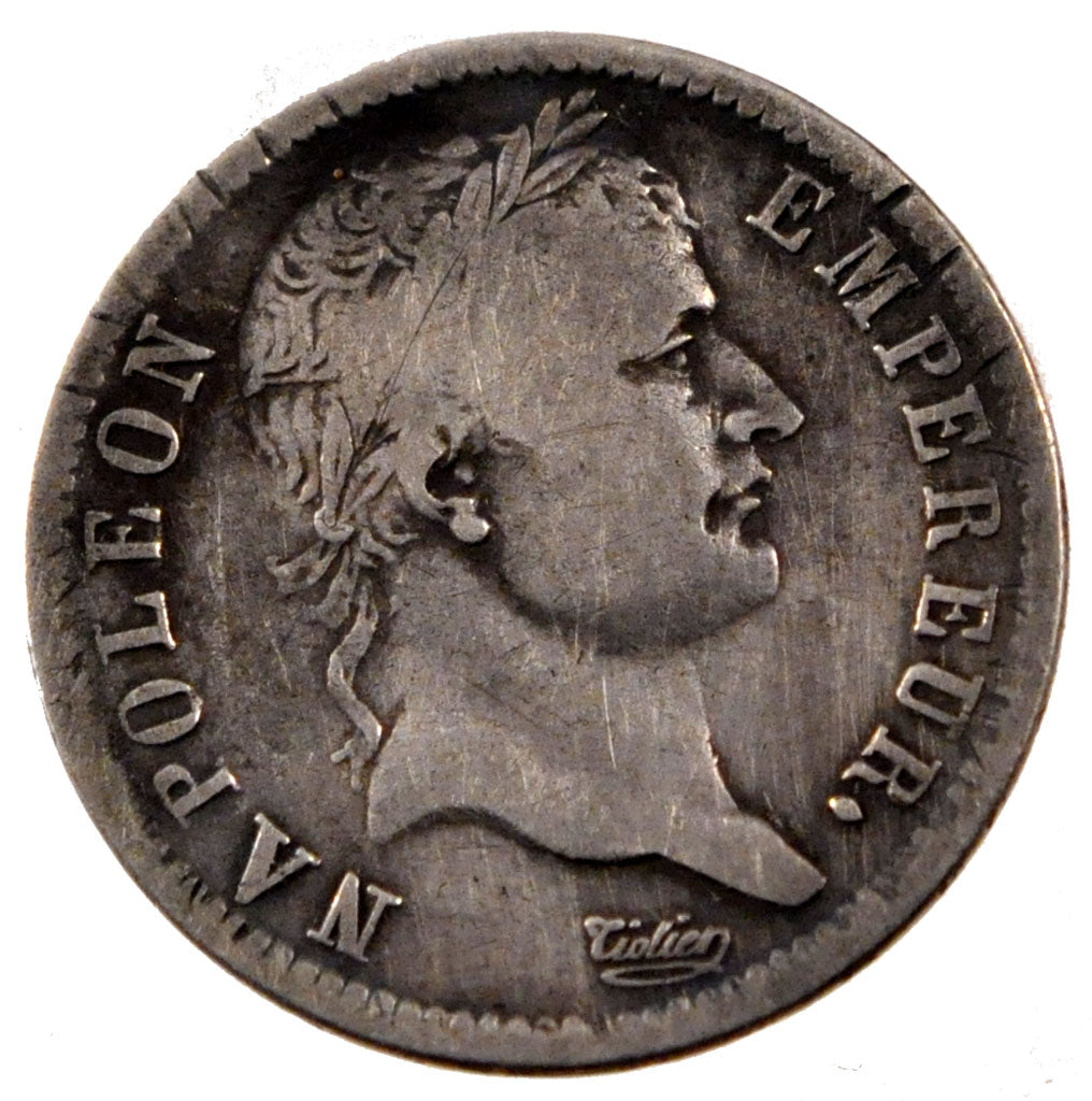 FRANCE, Napoléon I, Franc, 1808, Lille, KM #682.14, VF(20-25), Silver, Gadoury #