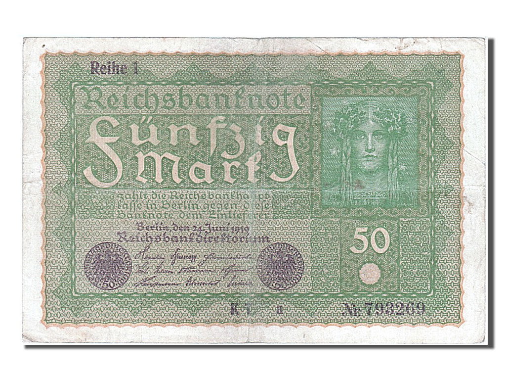 Billet, Allemagne, 50 Mark, 1919, 1919-06-24, TTB