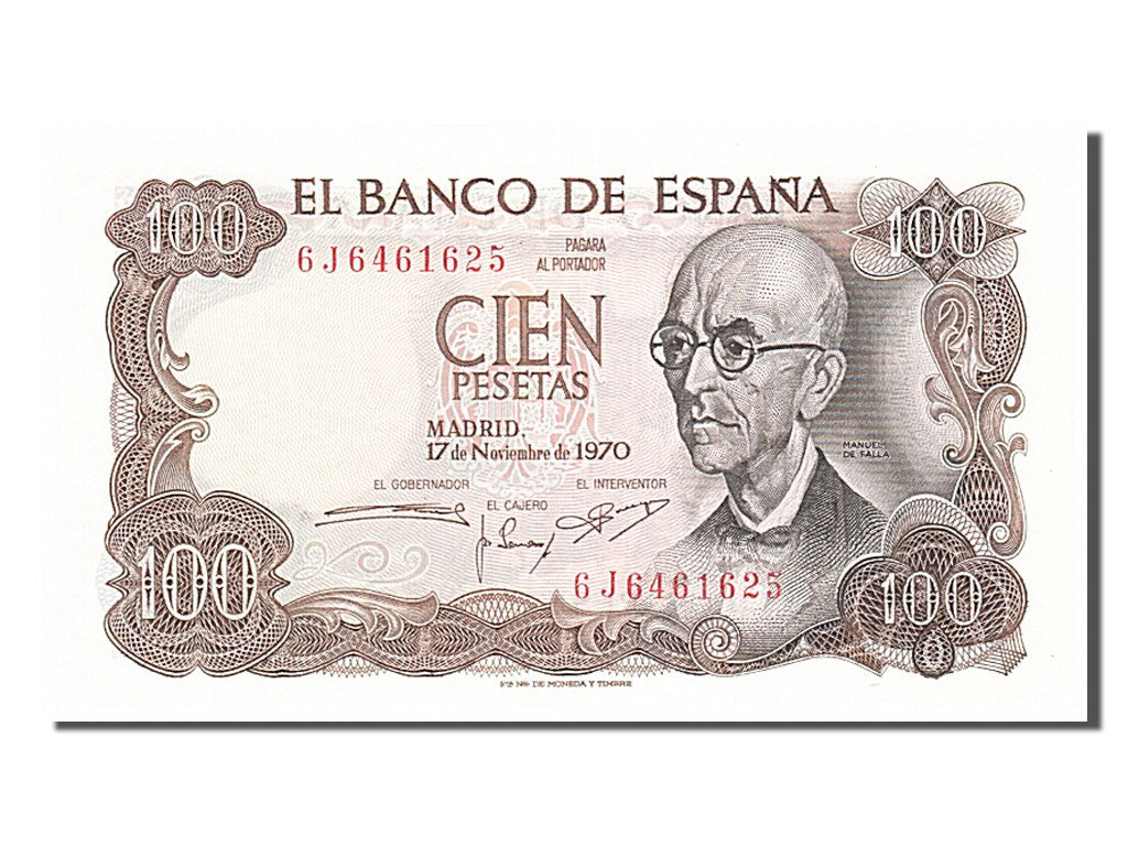 Banknote, Spain, 100 Pesetas, 1970, 1970-11-17, UNC(65-70)