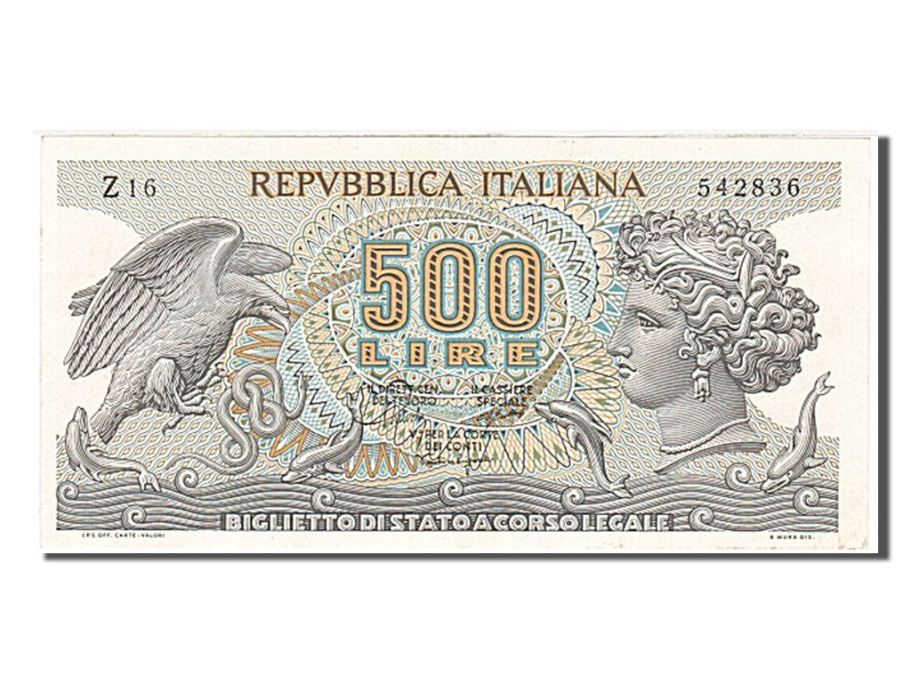 Italy, 500 Lire, 1967, KM #93a, 1967-10-20, AU(50-53), Z16 542836