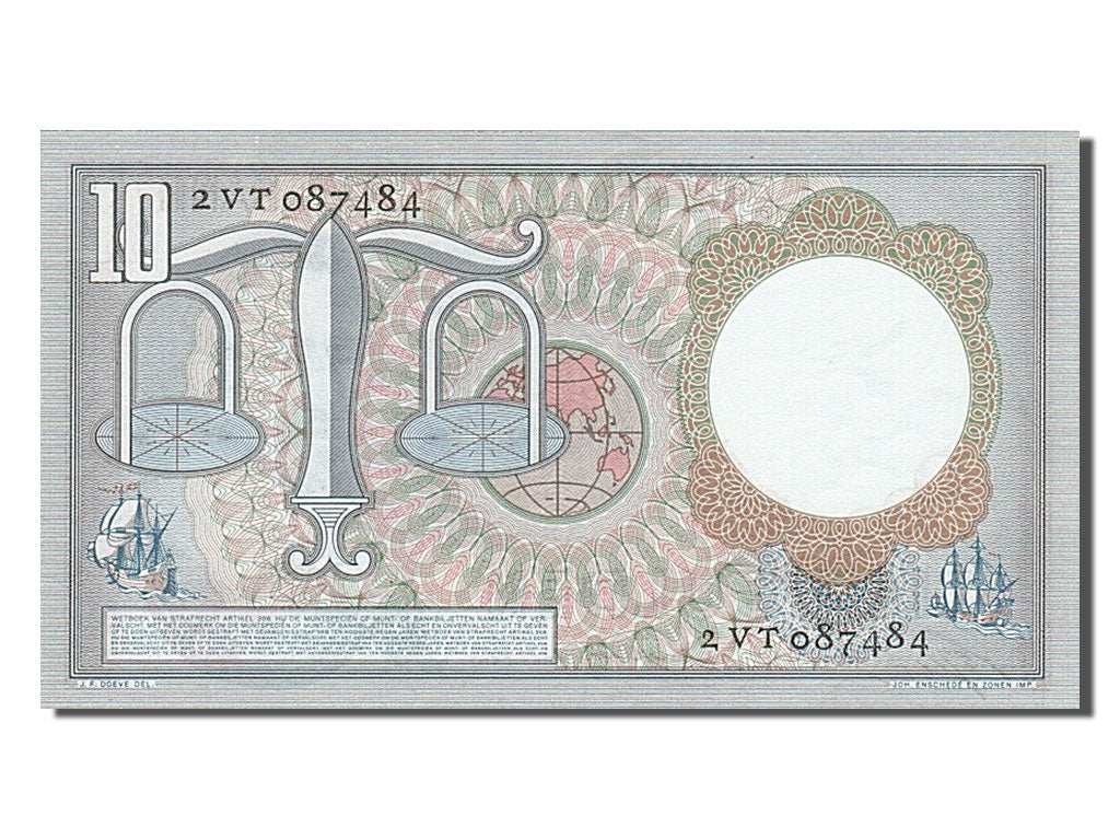 Paesi Bassi, 10 Gulden, 1953, 1953-03-23, FDS