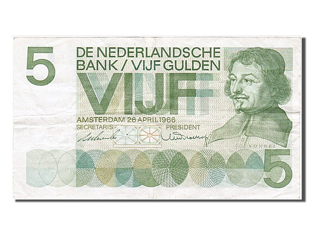 Banknote, Netherlands, 5 Gulden, 1966, 1966-04-26, EF(40-45)