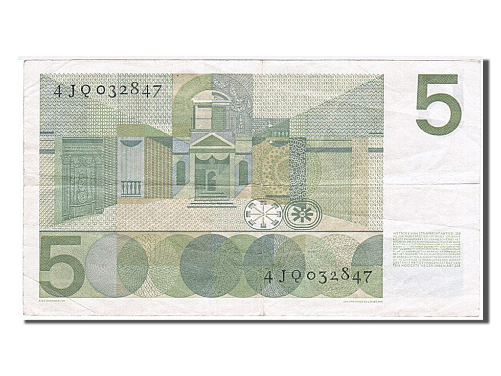 Banknote, Netherlands, 5 Gulden, 1966, 1966-04-26, EF(40-45)