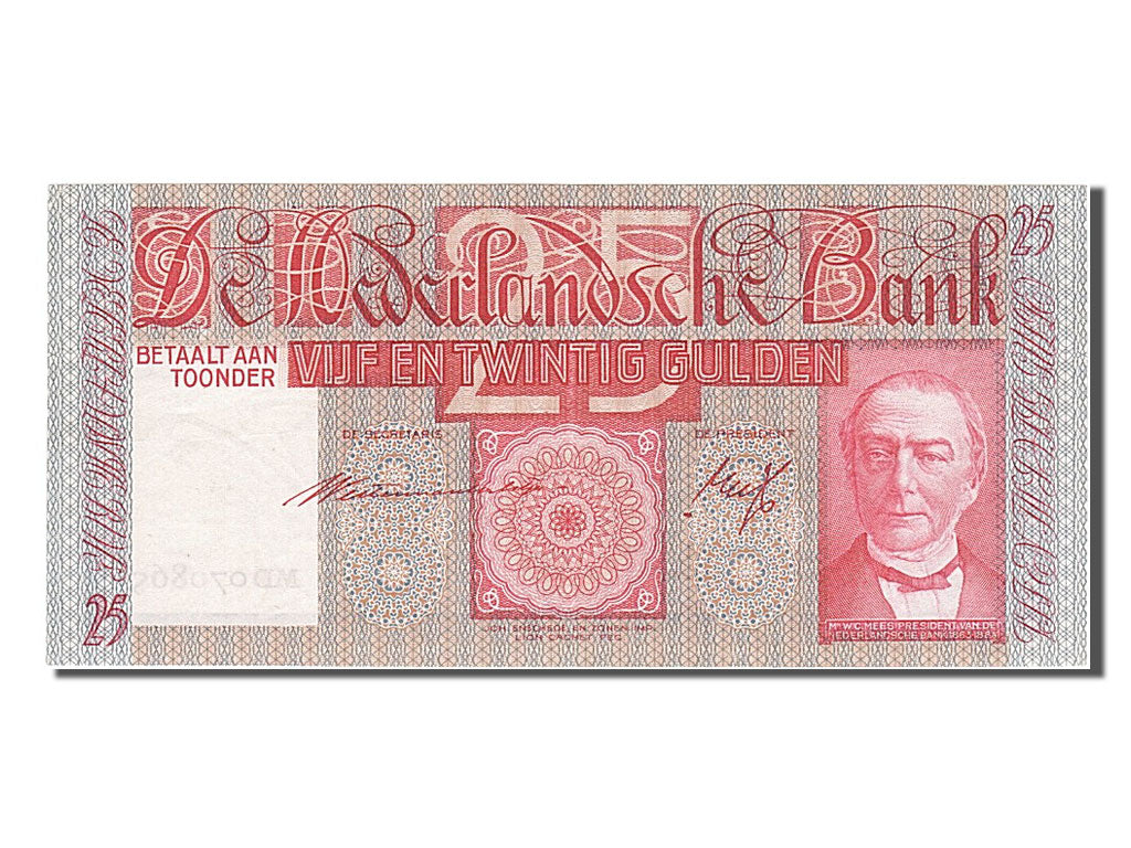 Netherlands, 25 Gulden, 1941, KM #50, 1941-03-19, UNC(60-62), MD 070865