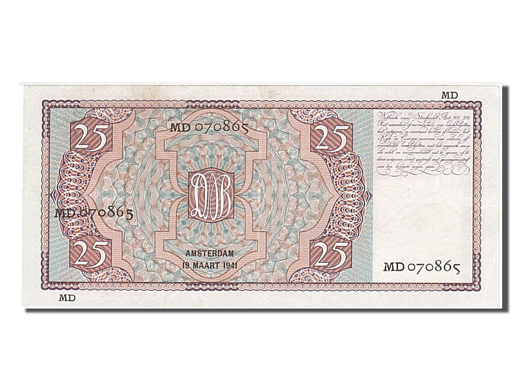 Netherlands, 25 Gulden, 1941, KM #50, 1941-03-19, UNC(60-62), MD 070865