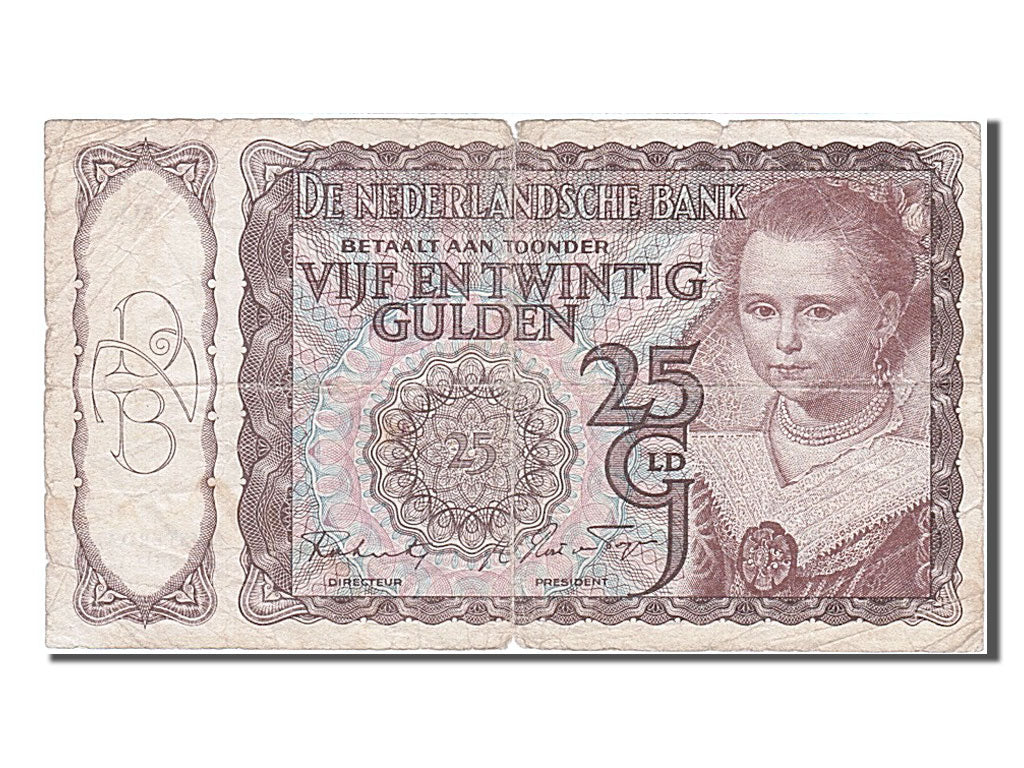 Netherlands, 25 Gulden, 1944, KM #60, 1944-04-11, VF(20-25), 5 AQ