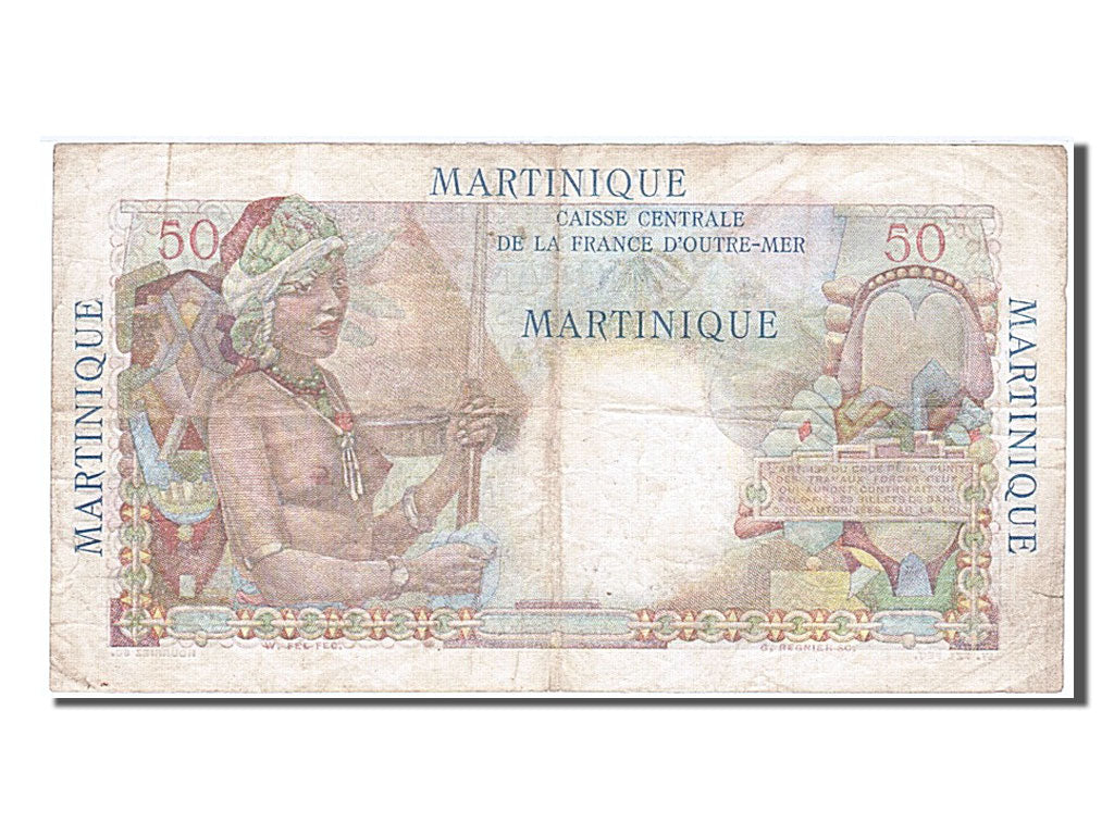 Martinique, 50 Francs, 1947, KM #30a, VF(30-35), 31533