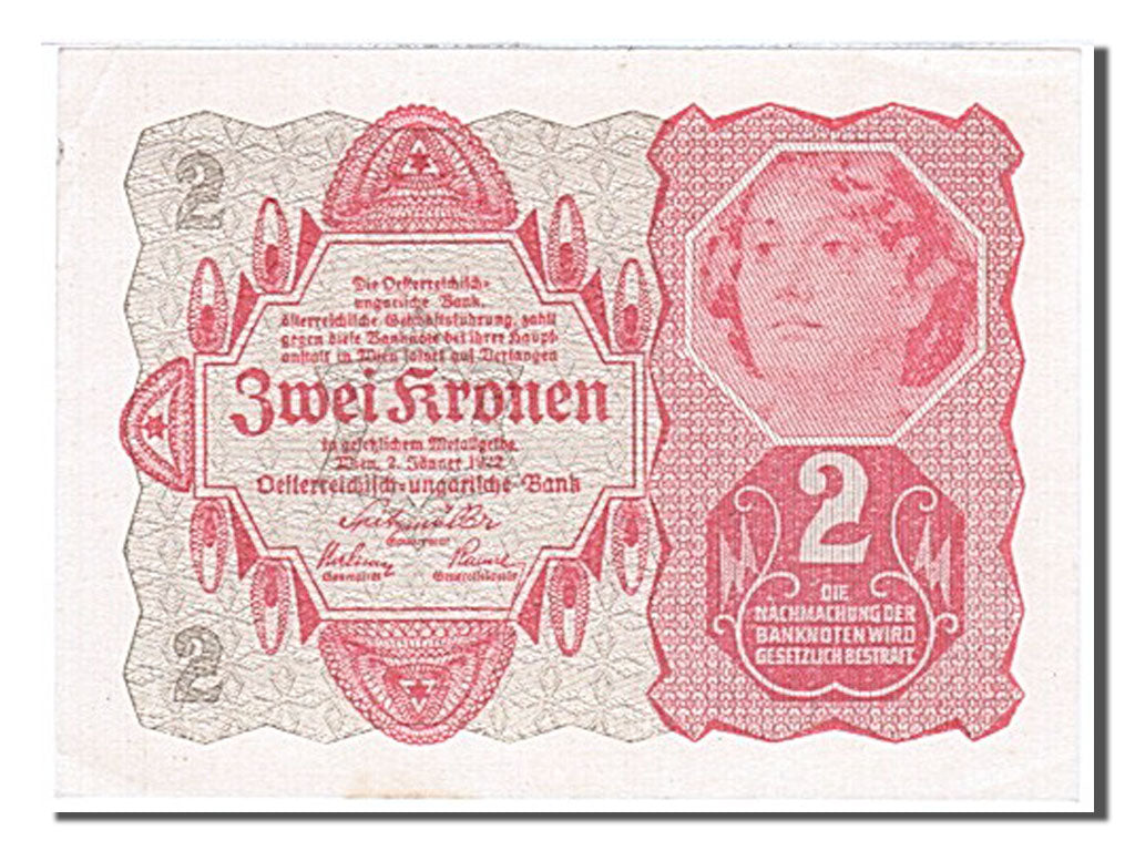 Banconote, Austria, 2 Kronen, 1922, SPL