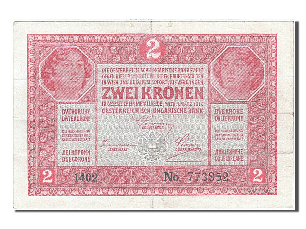 Austria, 2 Kronen, 1917, KM #50, 1917-03-01, AU(50-53), 773852