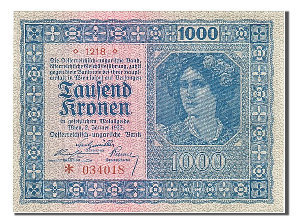 Austria, 1000 Kronen, 1922, KM #78, 1922-01-02, UNC(63), 034018